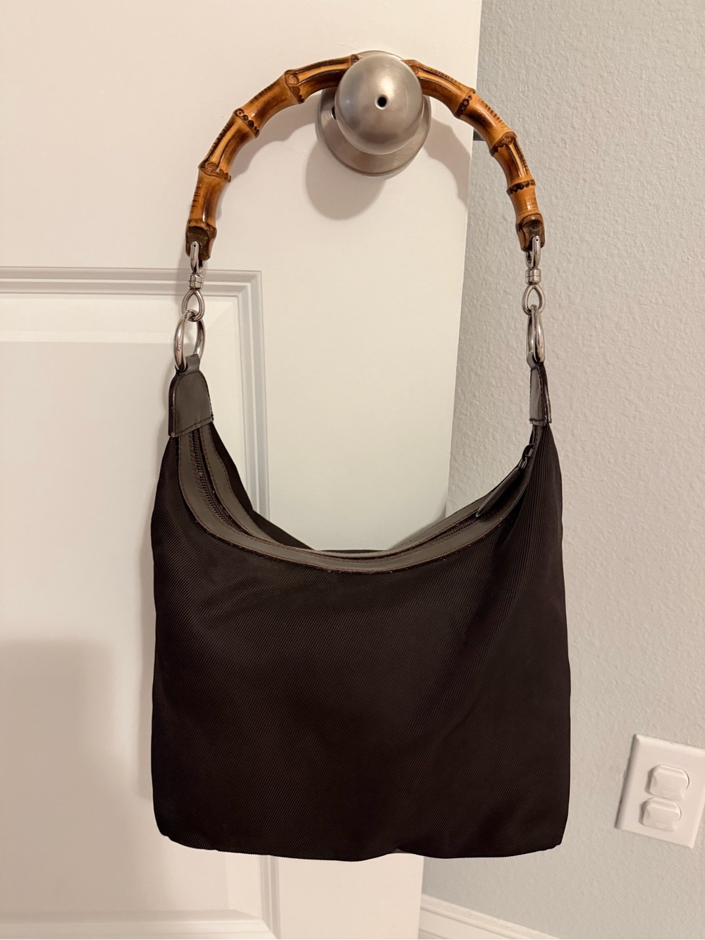 Gucci Dark Brown Bag with Bamboo Handle